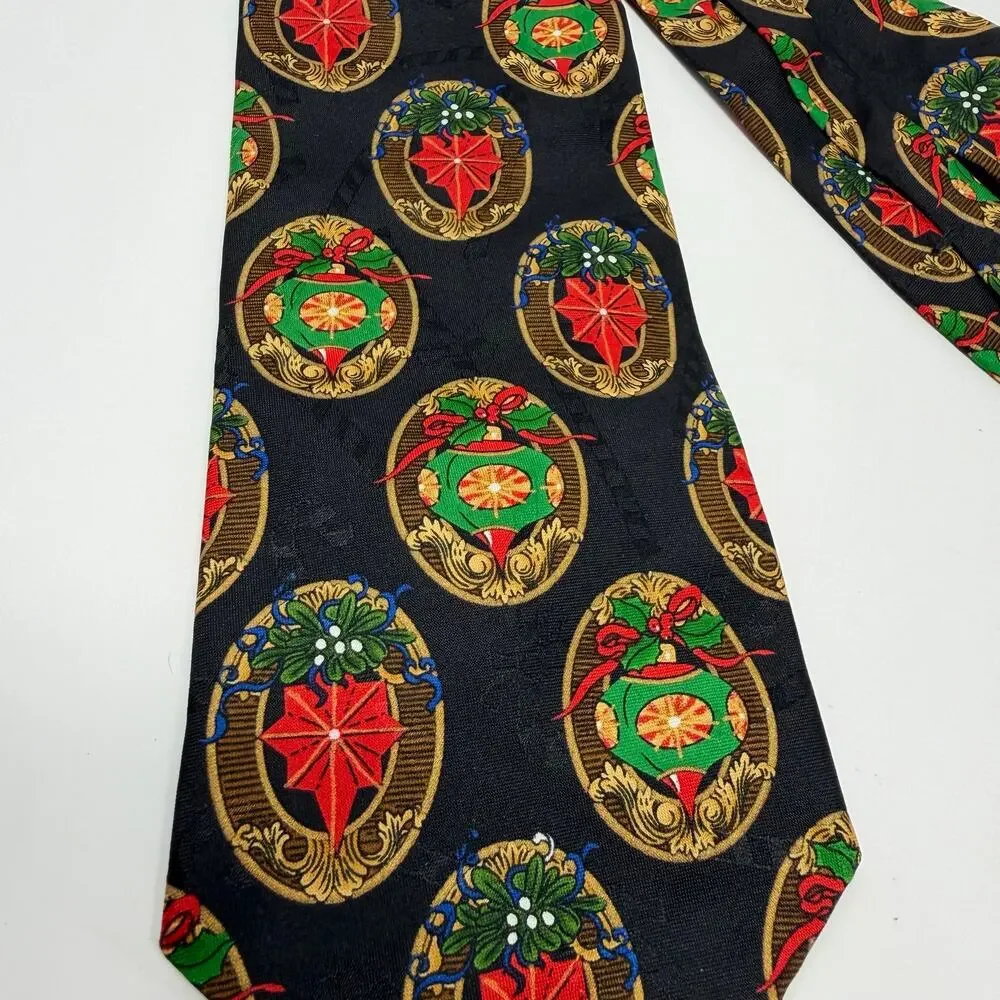 Vintage Jolly Holly Christmas Holiday Novelty Tie